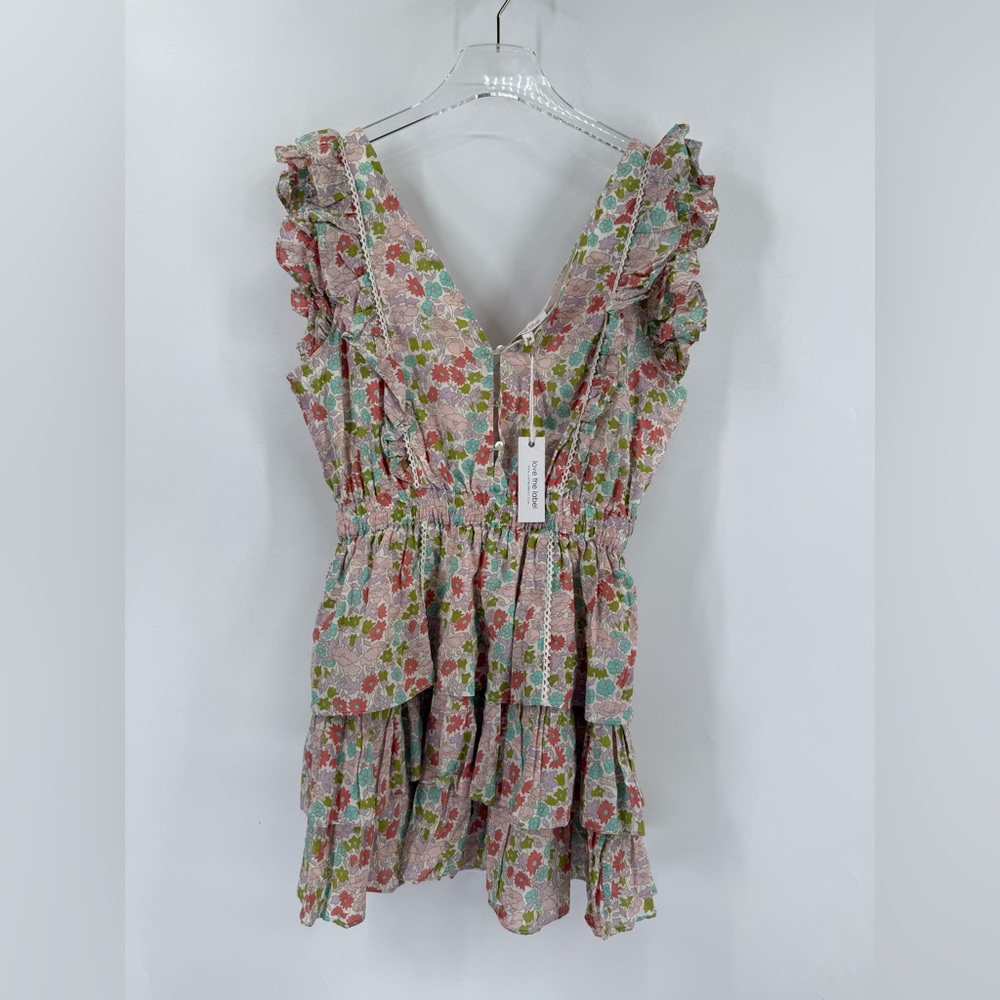 Love the Label Floral Ruffle Mini Dress NWT size medium - Picture 2 of 6